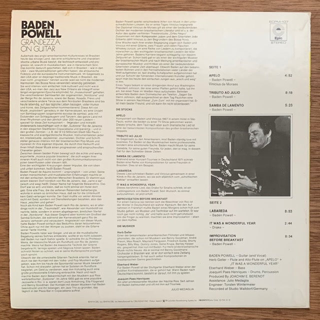 Baden Powell - Grandezza On Guitar (饗宴)