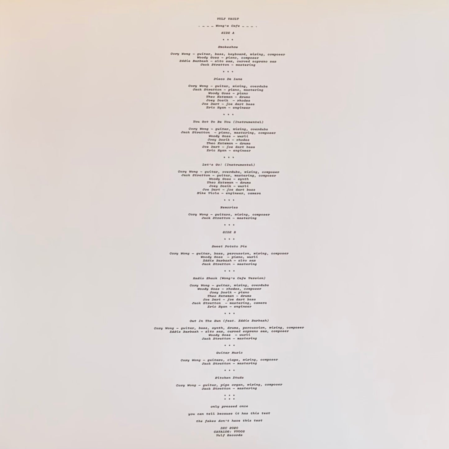 Vulfpeck - Vulf Vault 005: Wong's Cafe