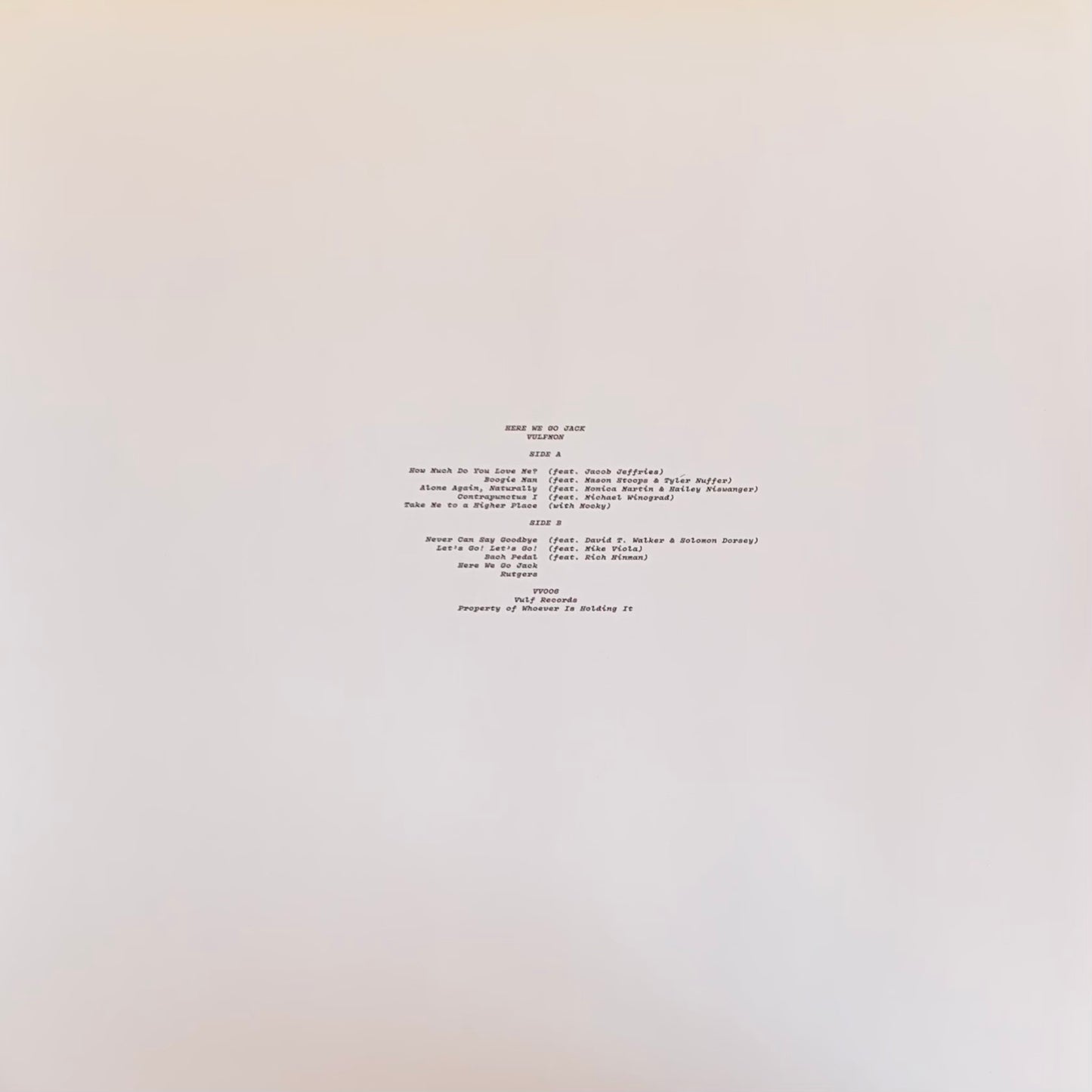 Vulfpeck / Vulfmon - Vulf Vault 006: Here We Go Jack
