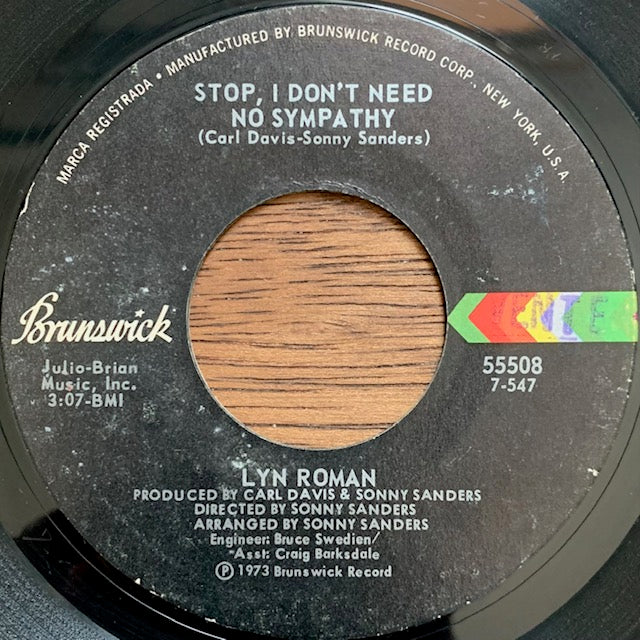 Lyn Roman - Stop, I Don't Need No Sympathy