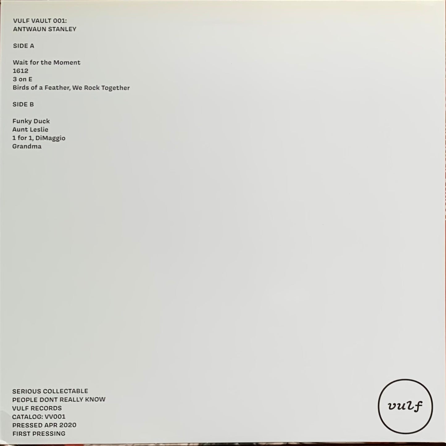 Vulfpeck - Vulf Vault 001: Antwaun Stanley