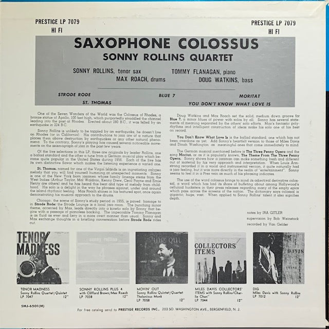 Sonny Rollins - Saxophone Colossus