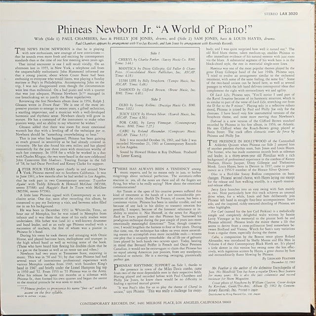 Phineas Newborn Jr. - A World Of Piano!