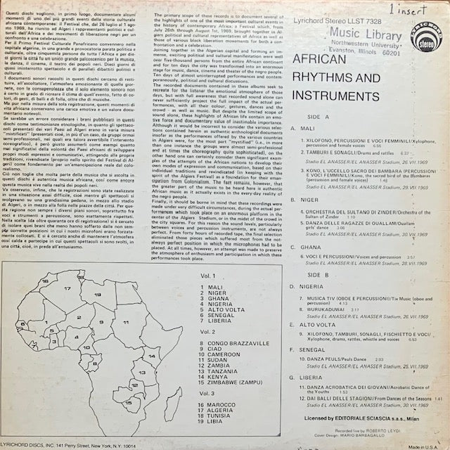 African Rhythms And Instrument - Vol. 1