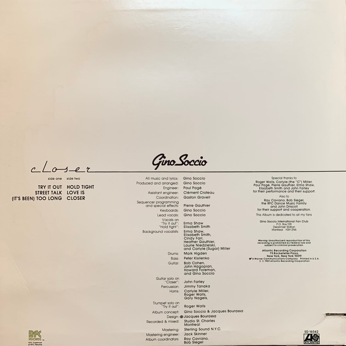 Gino Soccio - Closer
