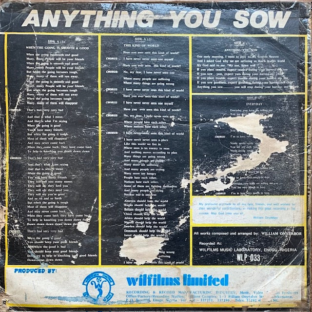 William Onyeabor - Anything You Sow