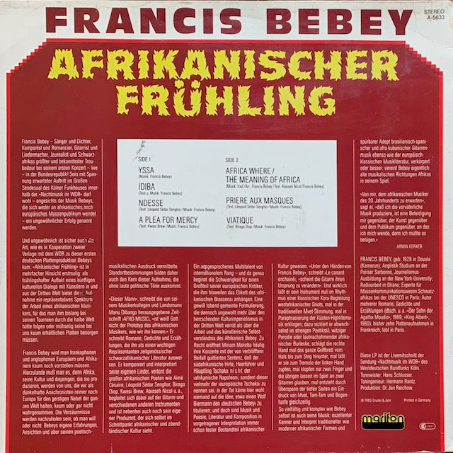 Francis Bebey - Afrikanischer Fruhling