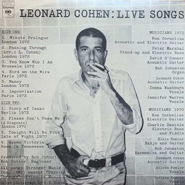 Leonard Cohen - Live Songs