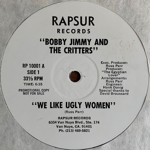Bobby Jimmy And The Critters - We Like Ugly Women