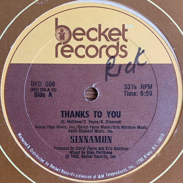 Sinnamon - Thanks To You