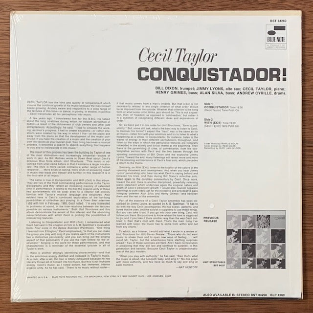Cecil Taylor-Conquistador!