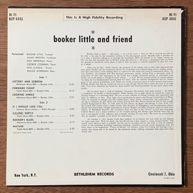 Booker Little-Booker Little And Friend