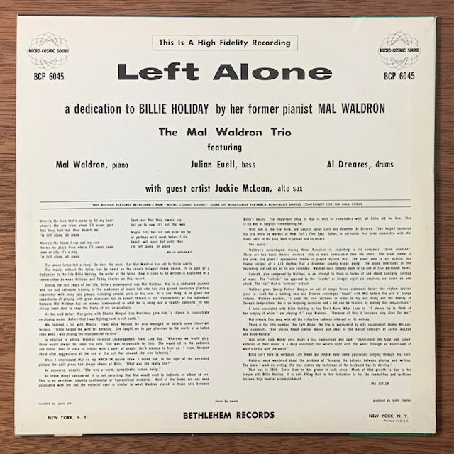 Mal Waldron-Left Alone