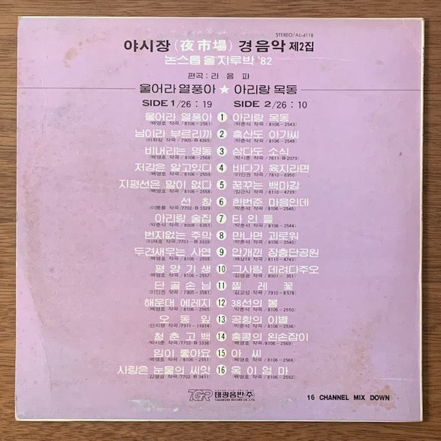 야시장 경음악 제2집-논스톱 디스코 '82
