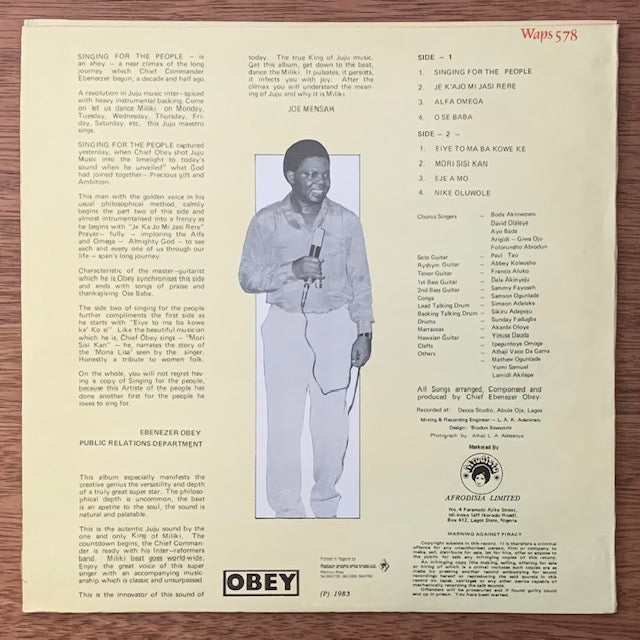 Ebenezer Obey-Singing For The People