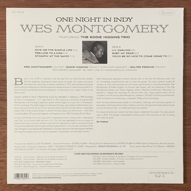 Wes Montgomery - One Night In Indy