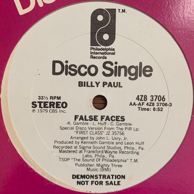 Billy Paul - False Faces