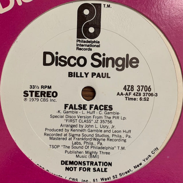 Billy Paul - False Faces