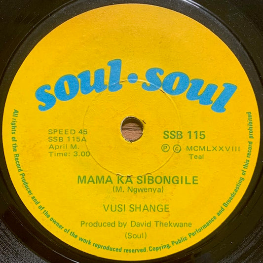 Vusi Shange - Mama Ka Sibongile
