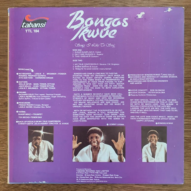 Bongos Ikwue - Songs I Like To Sing