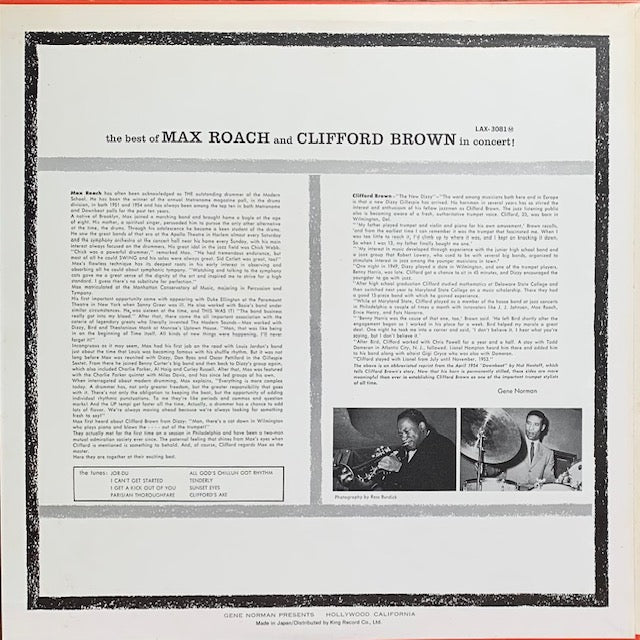 Max Roach And Clifford Brown - The Best Of Max Roach And Clifford Brown In Concert!