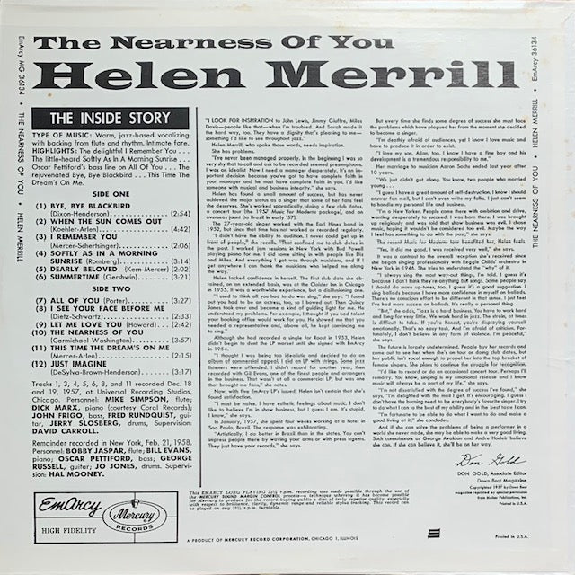 Helen Merrill - The Nearness Of You