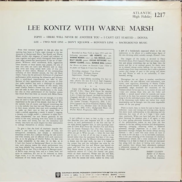 Lee Konitz - Lee Konitz With Warne Marsh