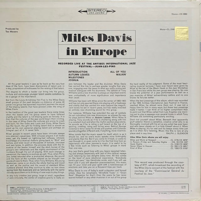 Miles Davis - Miles Davis In Europe