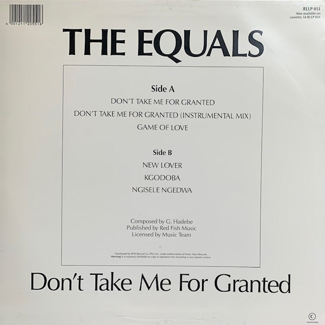 Equals - Don't Take Me For Granted