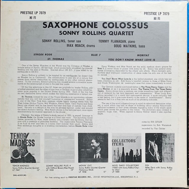 Sonny Rollins - Saxophone Colossus