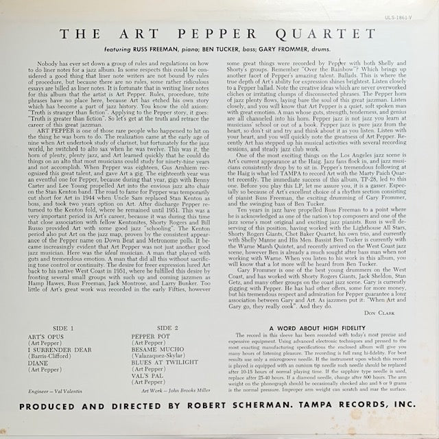 Art Pepper - The Art Pepper Quartet