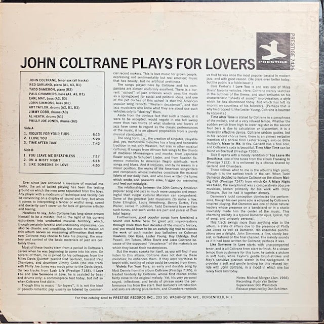 John Coltrane - Plays For Lovers