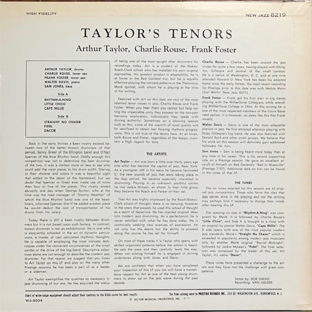 Arthur Taylor - Taylor's Tenors