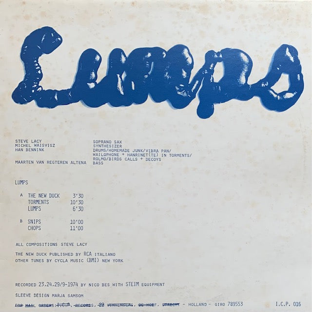 Steve Lacy / Michel Waisvisz / Han Bennink / Maarten Van Regteren Altena - Lumps