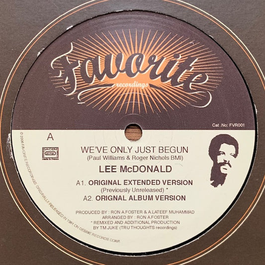 Lee McDonald - We've Only Just Begun