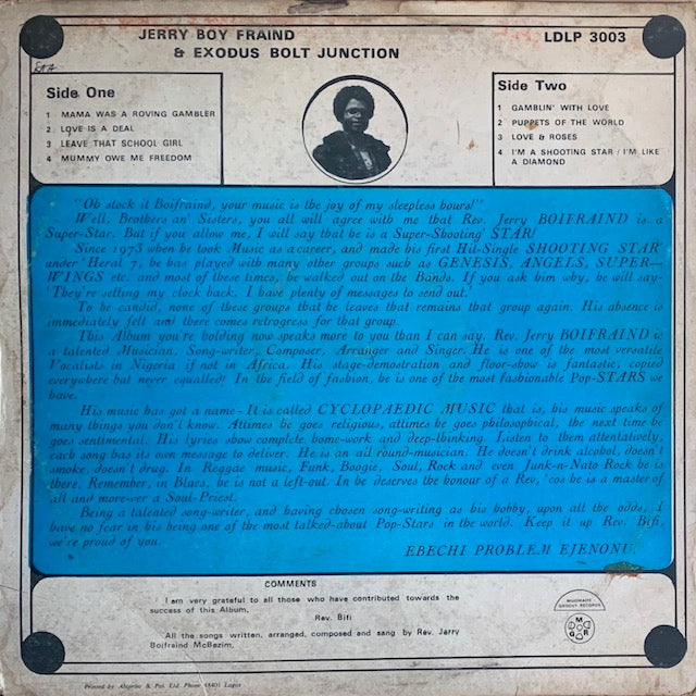 Jerry Boy Fraind & His Exodus Bolt Junction - Leave That School Girl