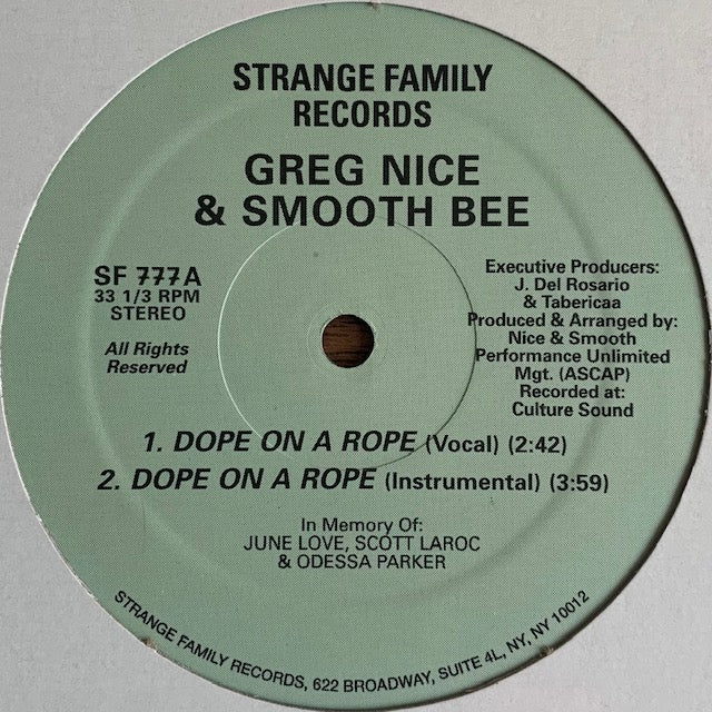 Greg Nice & Smooth Bee - Dope On A Rope