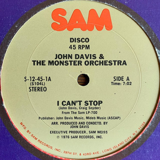 John Davis & The Monster Orchestra - I Can't Stop