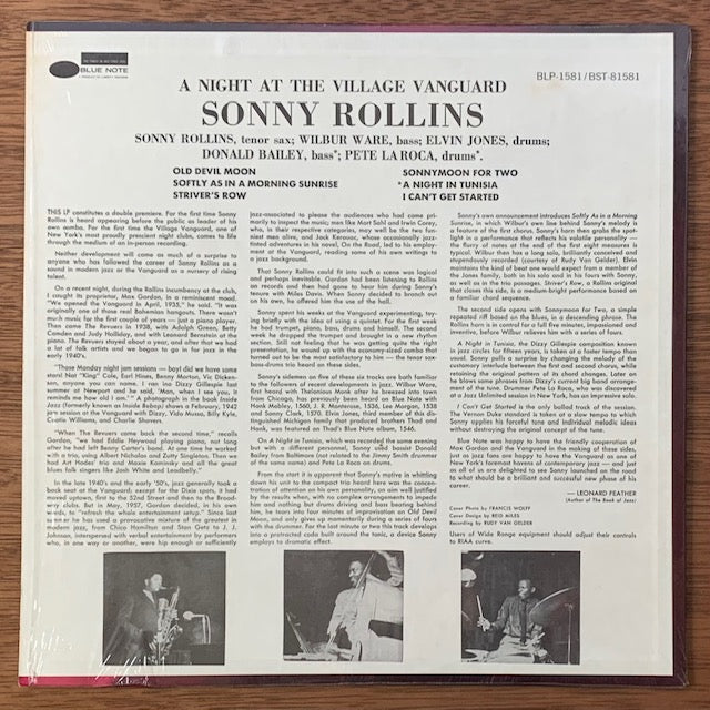 Sonny Rollins-A Night At The "Village Vanguard" (ヴィレッジ・ヴァンガードの夜)