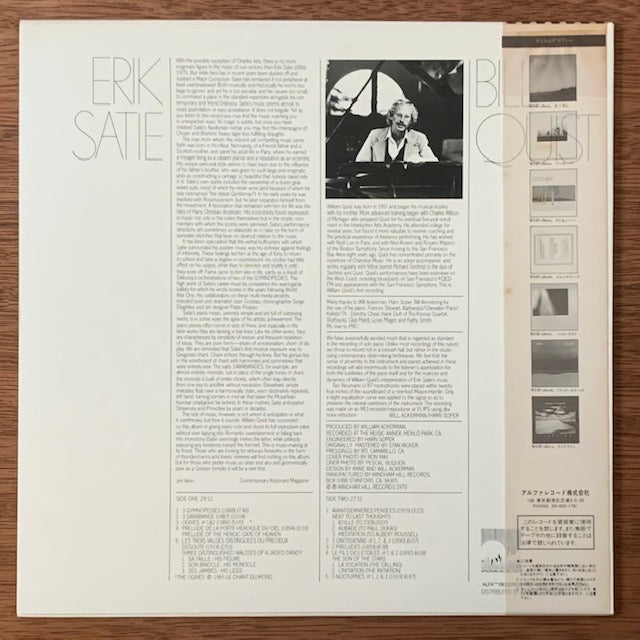 Bill Quist-Pianos Solos Of Erik Satie