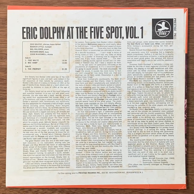 Eric Dolphy-At The Five Spot, Vol. 1