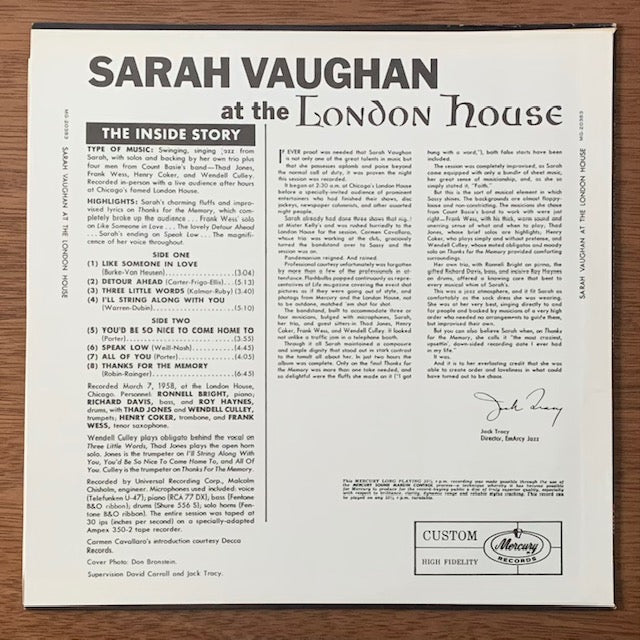 Sarah Vaughan-After Hours At The London House