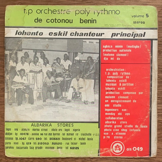 Orchestre Poly Rythmo T.P. Orchestre Poly-Rythmo - Vol. 5 - Lohento Eskill Chanteur Principa ...