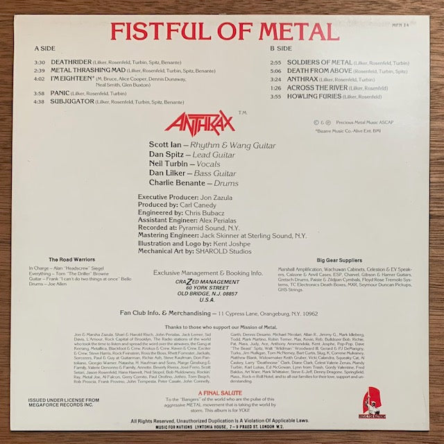 Anthrax - Fistful Of Metal